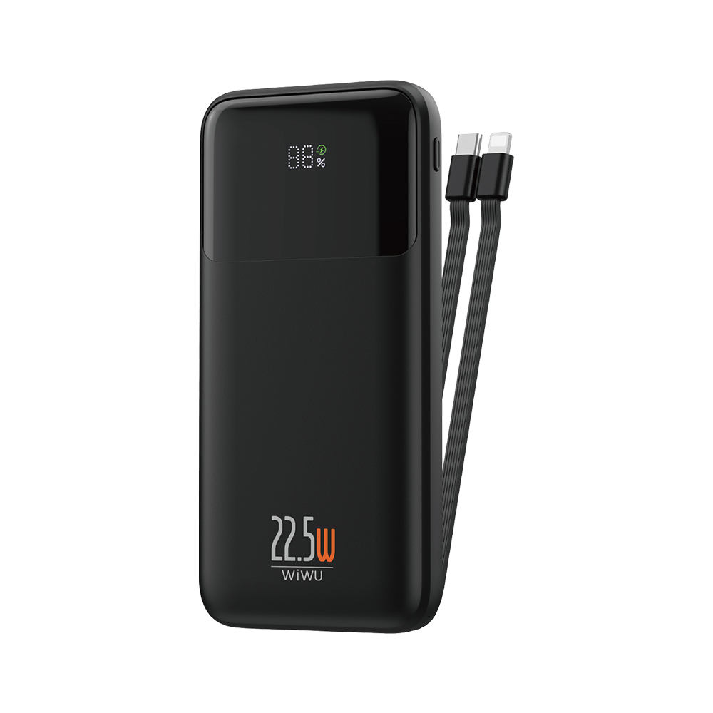 WiWU LED Display Built-in Cable Power Bank 10000mAh Wi-P021